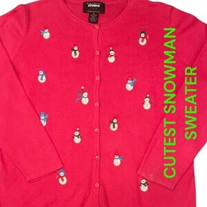 PINK Snowman Sweater- XL